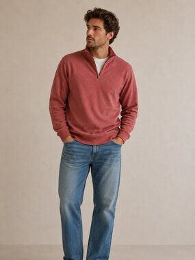 Faherty Rose Heather Quarter Zip Pullover Sweater Men’s